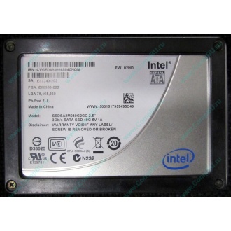 Нерабочий SSD 40Gb Intel SSDSA2M040G2GC 2.5" FW:02HD SA: E87243-203 (Воскресенск)